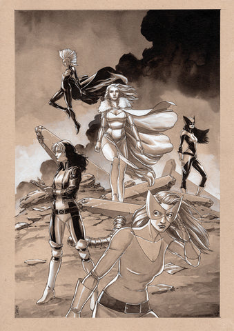 Guillaume Martinez Original Art X-Men Females Illustration
