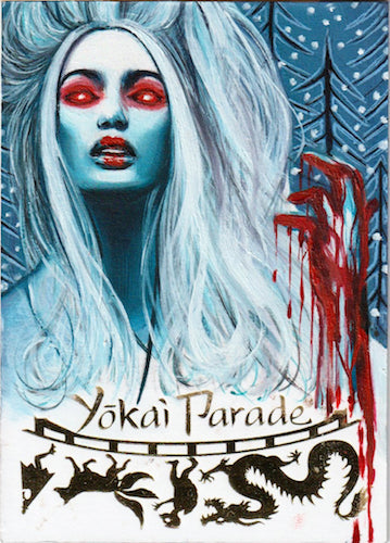 Fred Ian Original Art AP Sketch Card Yokai Parade Yuki Onna Comic Art