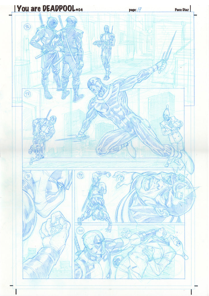 Paco Diaz Original Art You Are Deadpool #4 Page 19 Comic Art