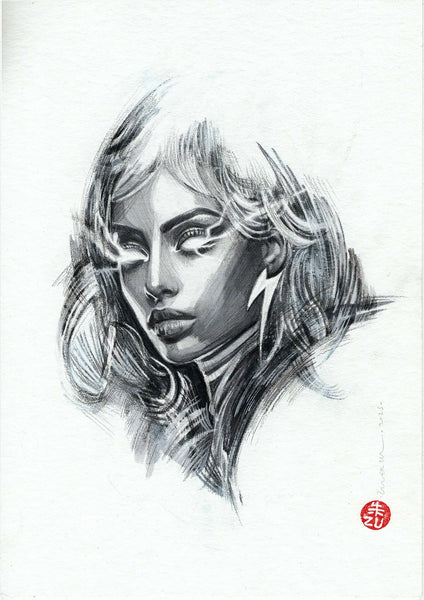 Zu Orzu Original Art Mixed Media Portraits Week 3: Storm