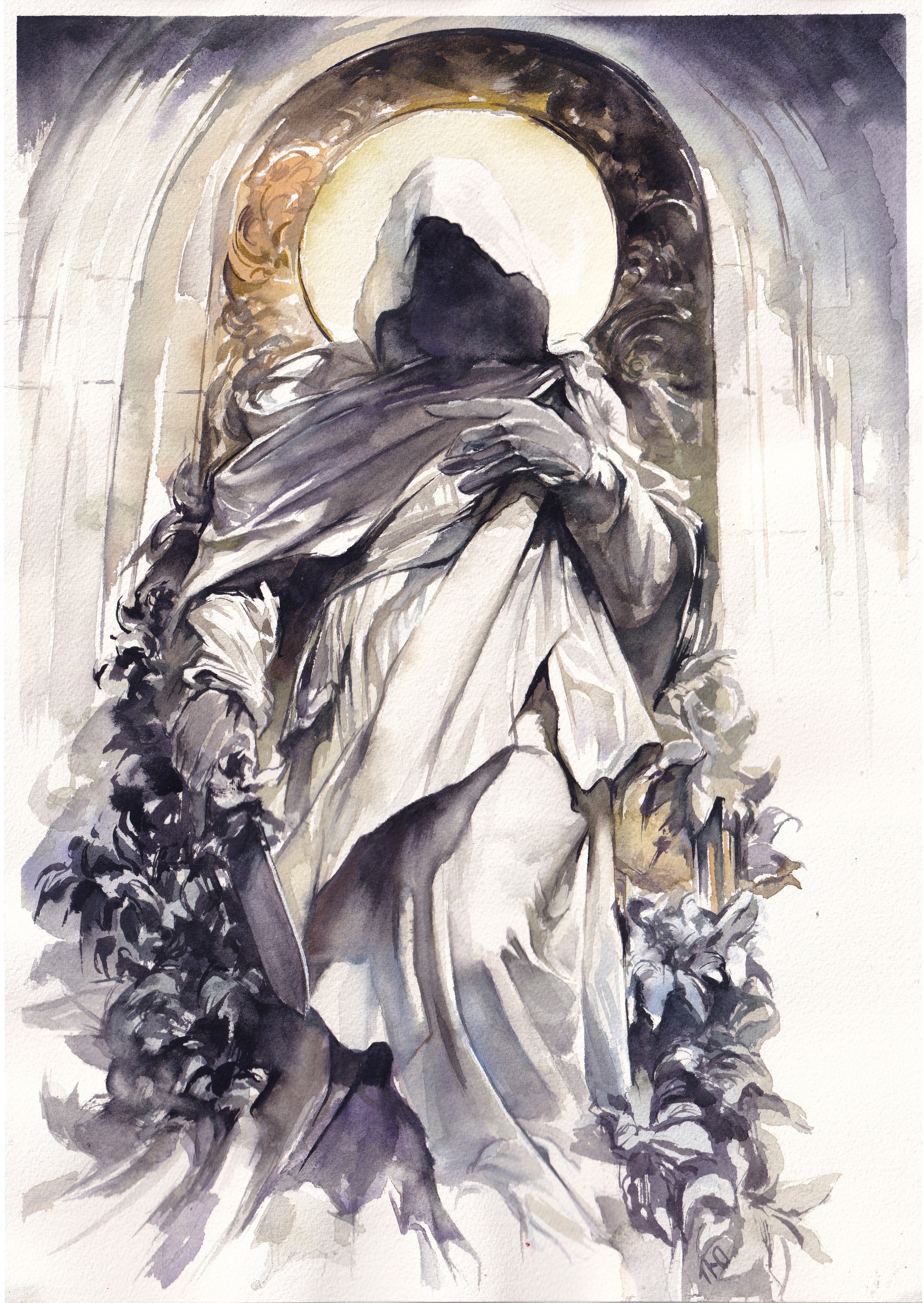 Ito Original Art Dark Souls Cover Study Painting