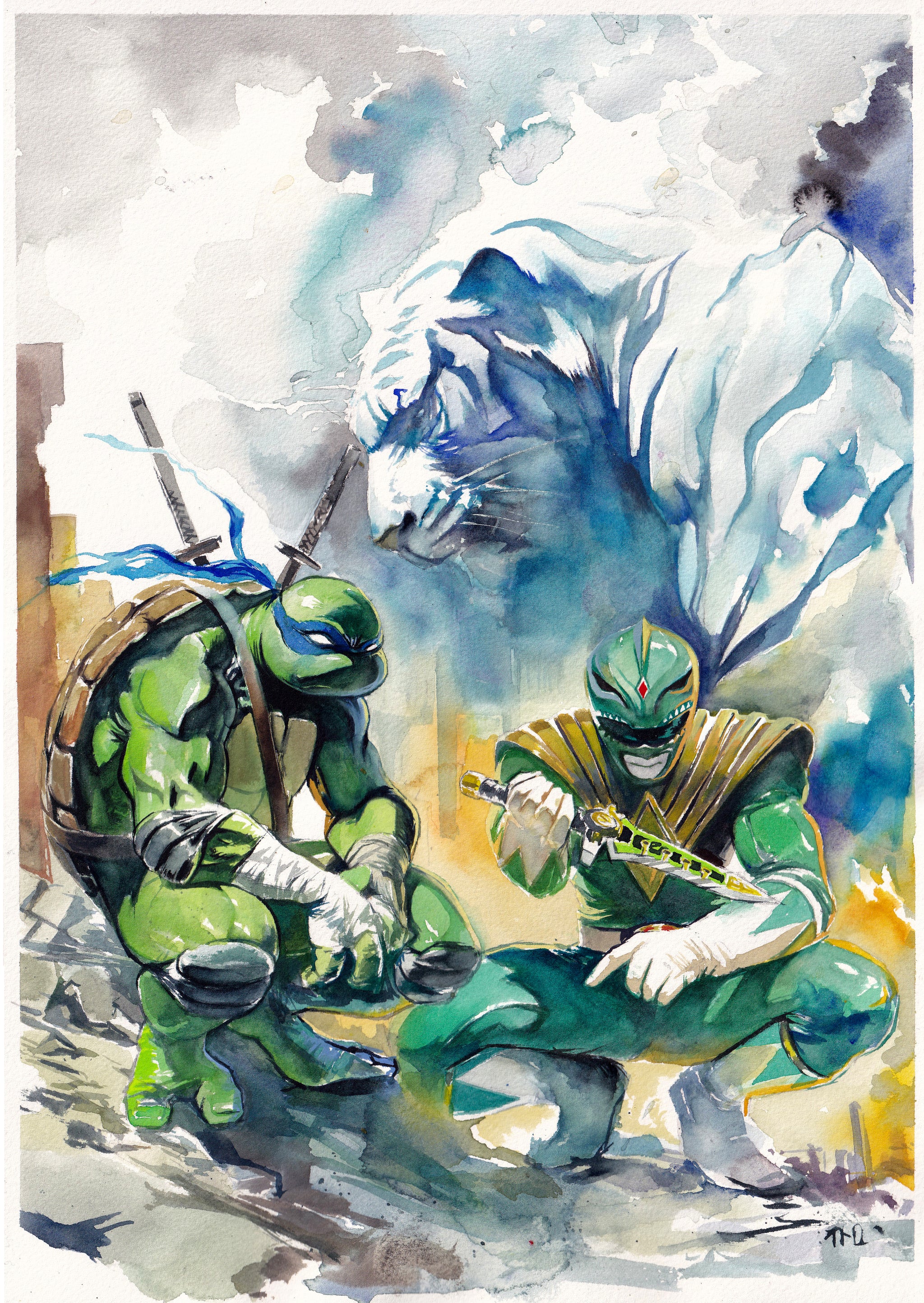 鉛筆画「The cutie at Mattock Lane」　B5大サイズ Ito Original Art Mighty Morphin Power Rangers / Teenage Mutant