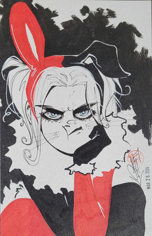 Francesca Fantini Original Art Harley Quinn 5.5x8.5" Illustration