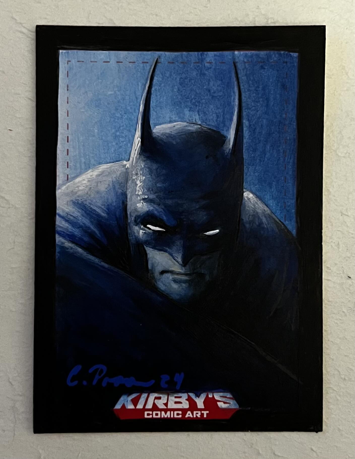 Casey Parsons Original Art Acrylic Painted Batman Sketch Card