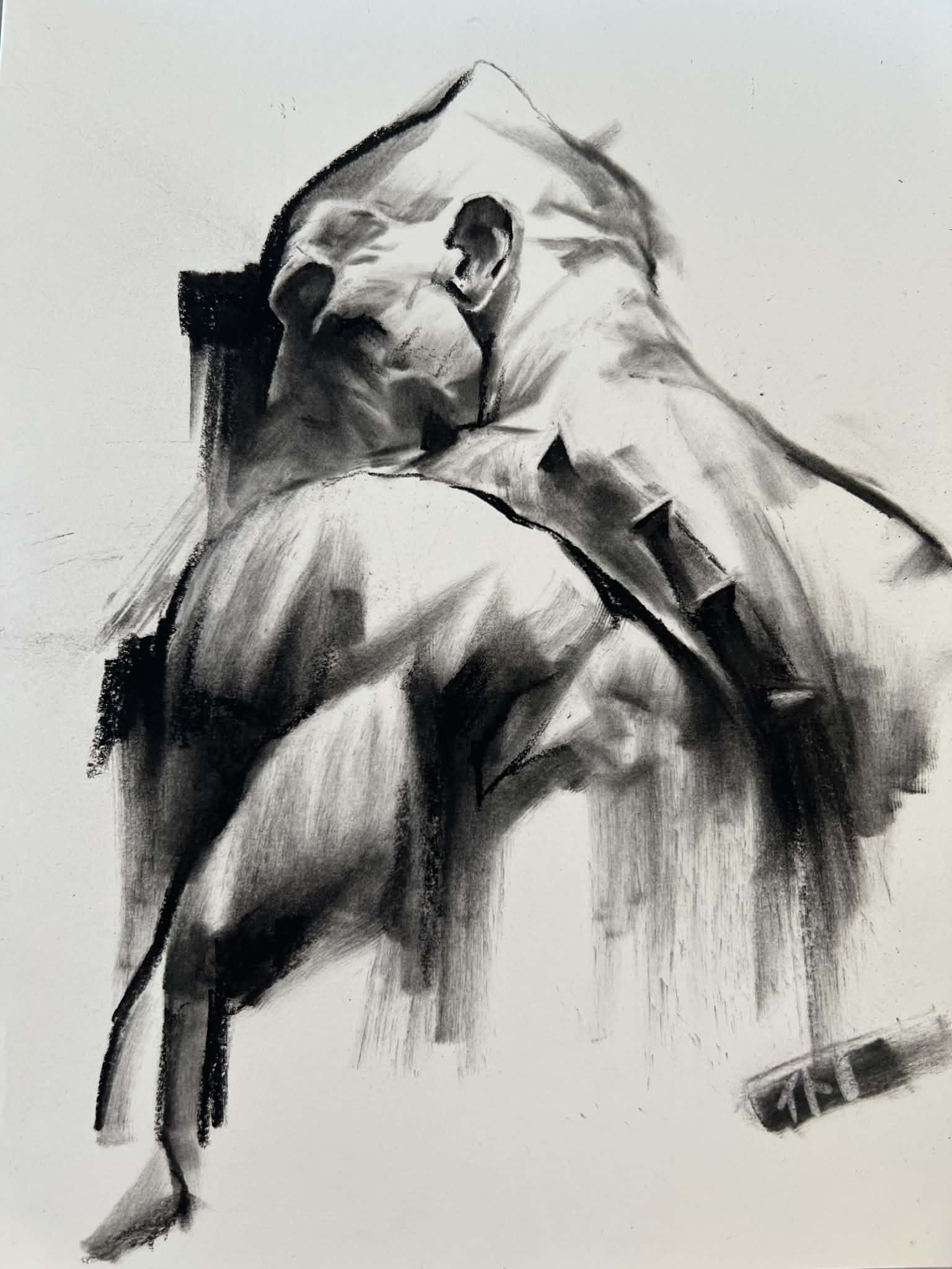 Ito Original Art Charcoal Absolute Batman Charcoal Illustration