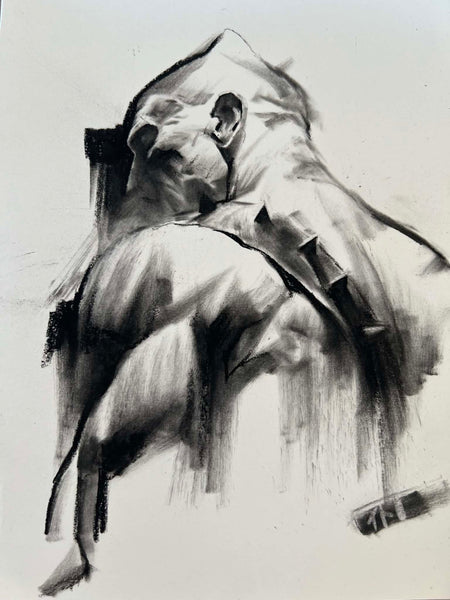 Ito Original Art Charcoal Absolute Batman Charcoal Illustration