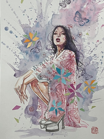 David Mack Original Art Kimono Mixed Media Illustration