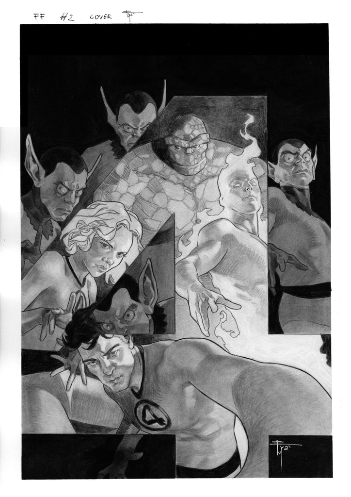 Francesco Mobili Original Art Fantastic Four #2 Cover Comic Art