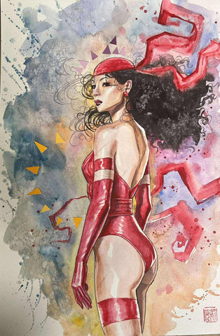 David Mack Original Art Elektra Illustration