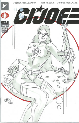 Megan Huang Original Art G.I. Joe Baroness Blank Cover Illustration