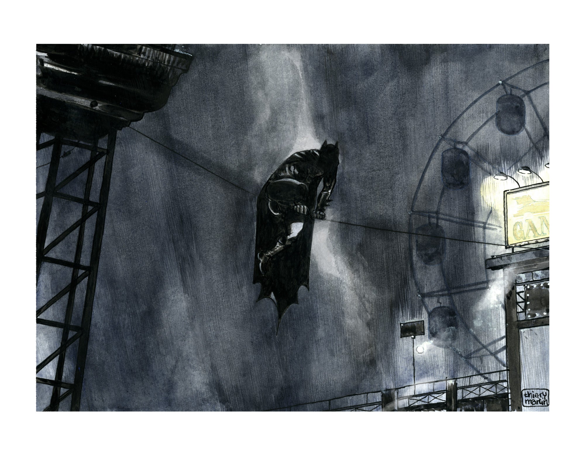 Thierry Martin Original Art Batman Illustration