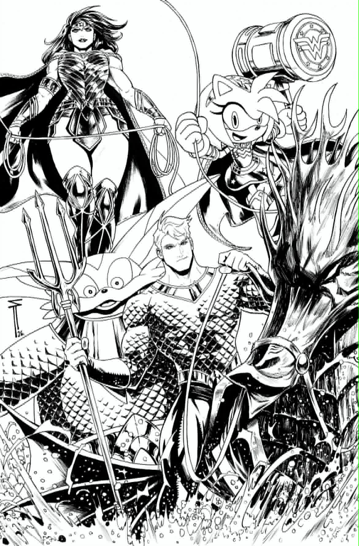 Serg Acuna Original Art DC X Sonic the Hedgehog: Metal Legion #5 Cover