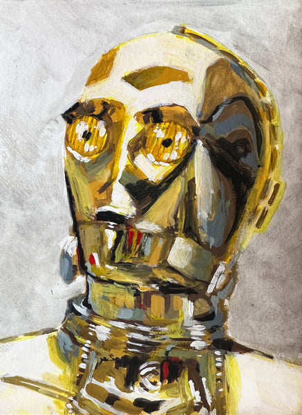 Francesco Segala Original Art C3PO Star Wars Painted Illustration