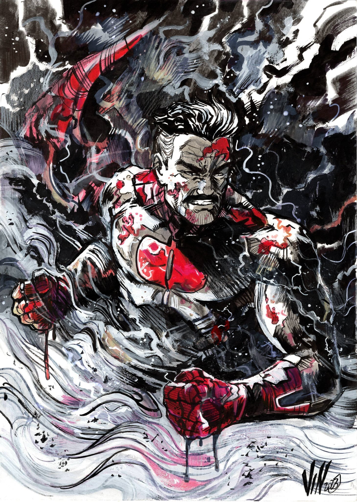 Vincenzo Riccardi Original Art Omni Man Illustration