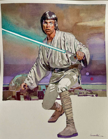 Andrea Cucchi Original Art Luke Skywalker Star Wars Illustration