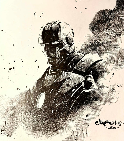 Jimbo Salgado Original Art Iron Man Illustration
