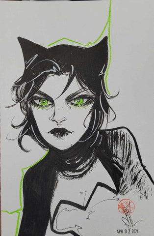 Francesca Fantini Original Art Catwoman 5.5x8.5" Illustration