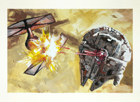 Francesco Segala Original Art Falcon Star Wars Painted Illustration