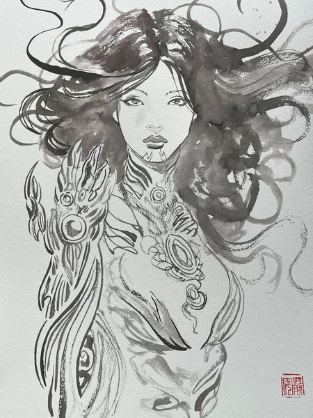 David Mack Original Art Witchblade #13 Cover Brush & Ink Prelim