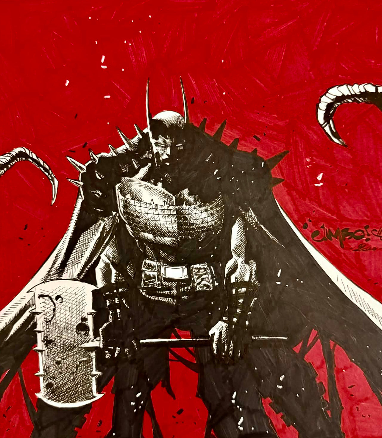 Jimbo Salgado Original Art Absolute Batman Illustration