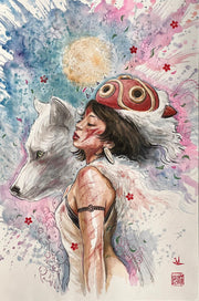 David Mack Studio Ghibli Collection: Princess Mononoke 12x18" Limited Edition Giclee