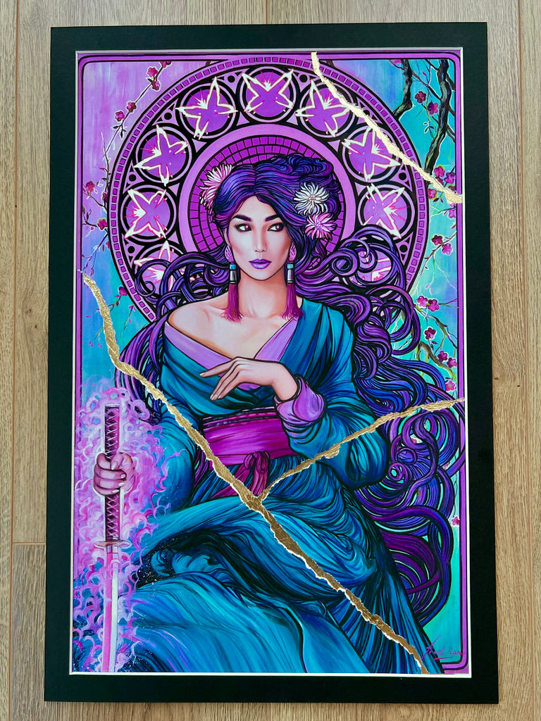 Fred Ian Kintsugi Inspired Psylocke Art Nouveau Collection Comic Art
