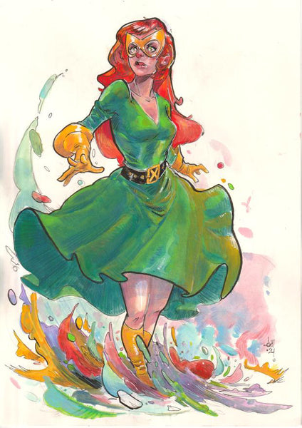 Dennis Menheere Original Art Jean Grey Illustration