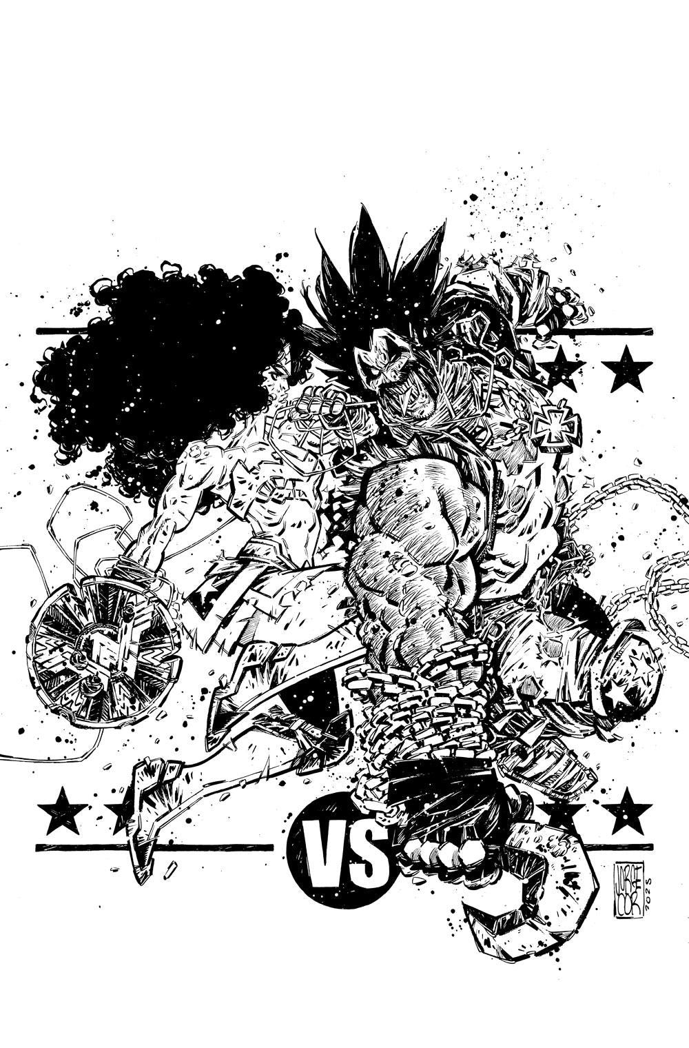 Jorge Corona Original Art DC K.O.: Wonder Woman vs Lobo #1 Cover