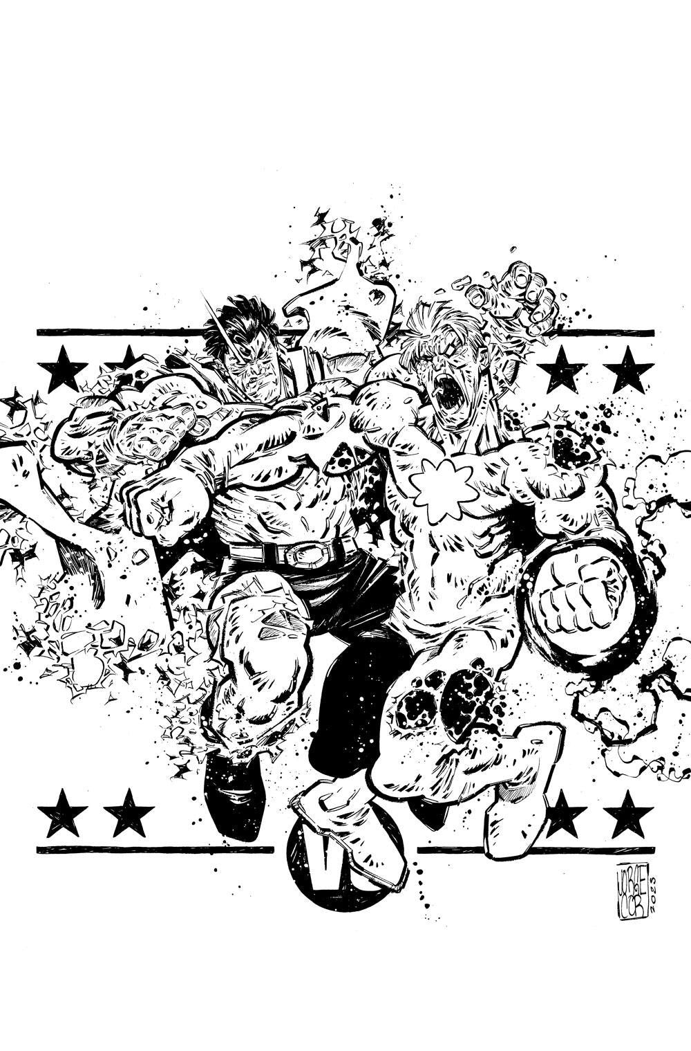 Jorge Corona Original Art DC K.O.: Superman vs Captain Atom #1 Cover