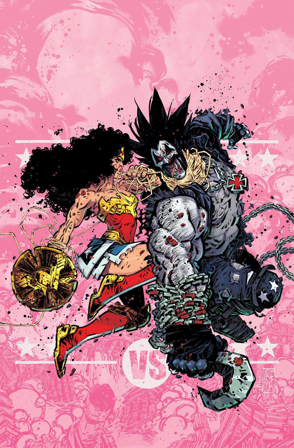 Jorge Corona Original Art DC K.O.: Wonder Woman vs Lobo #1 Cover