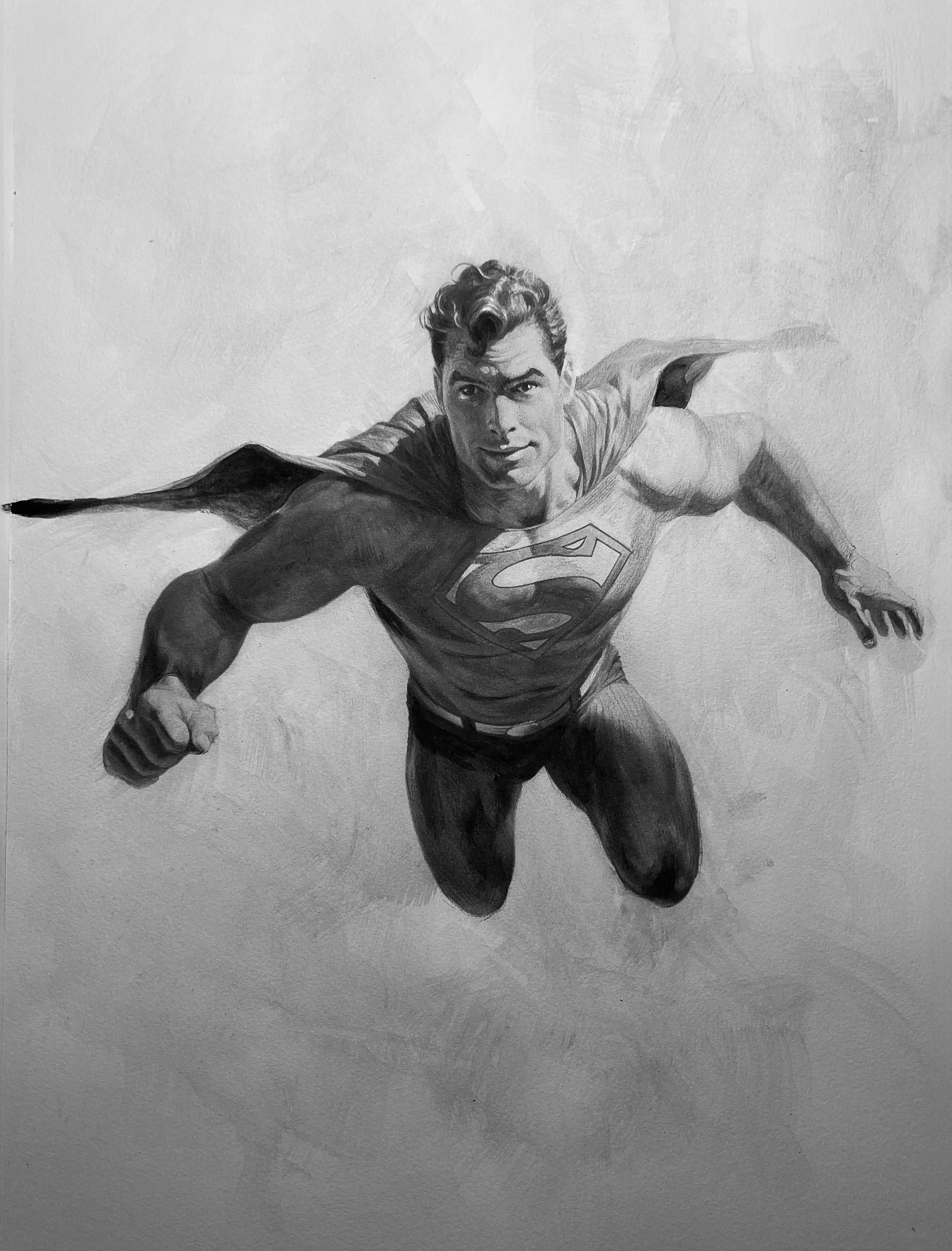 Viktor Farro Original Art Superman Illustration