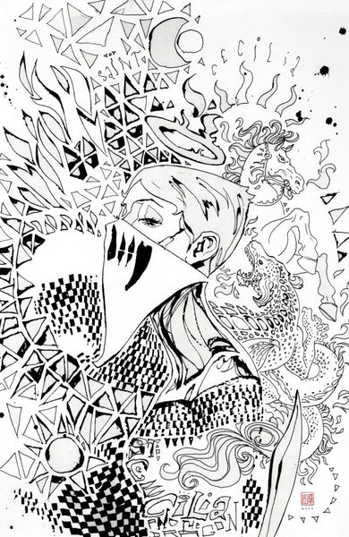 David Mack Original Art Fall of the House of Slaughter #1 Ink Published Cover