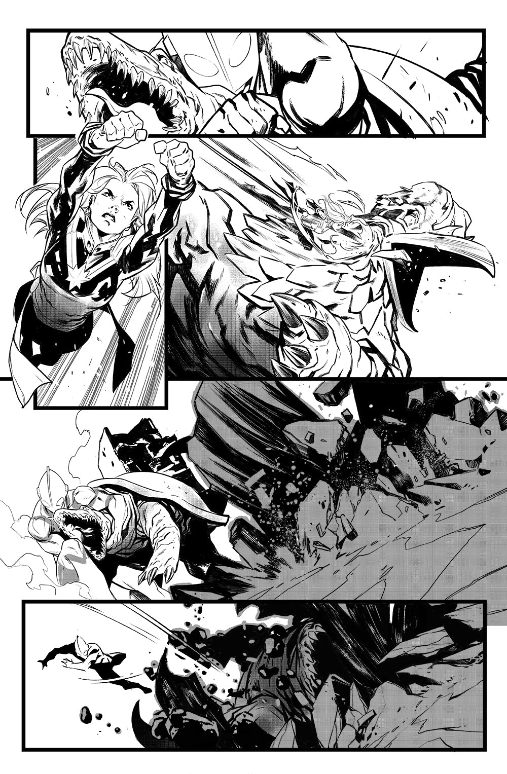 Francesco Manna Original Art Ultraman X Avengers #1 Page 7