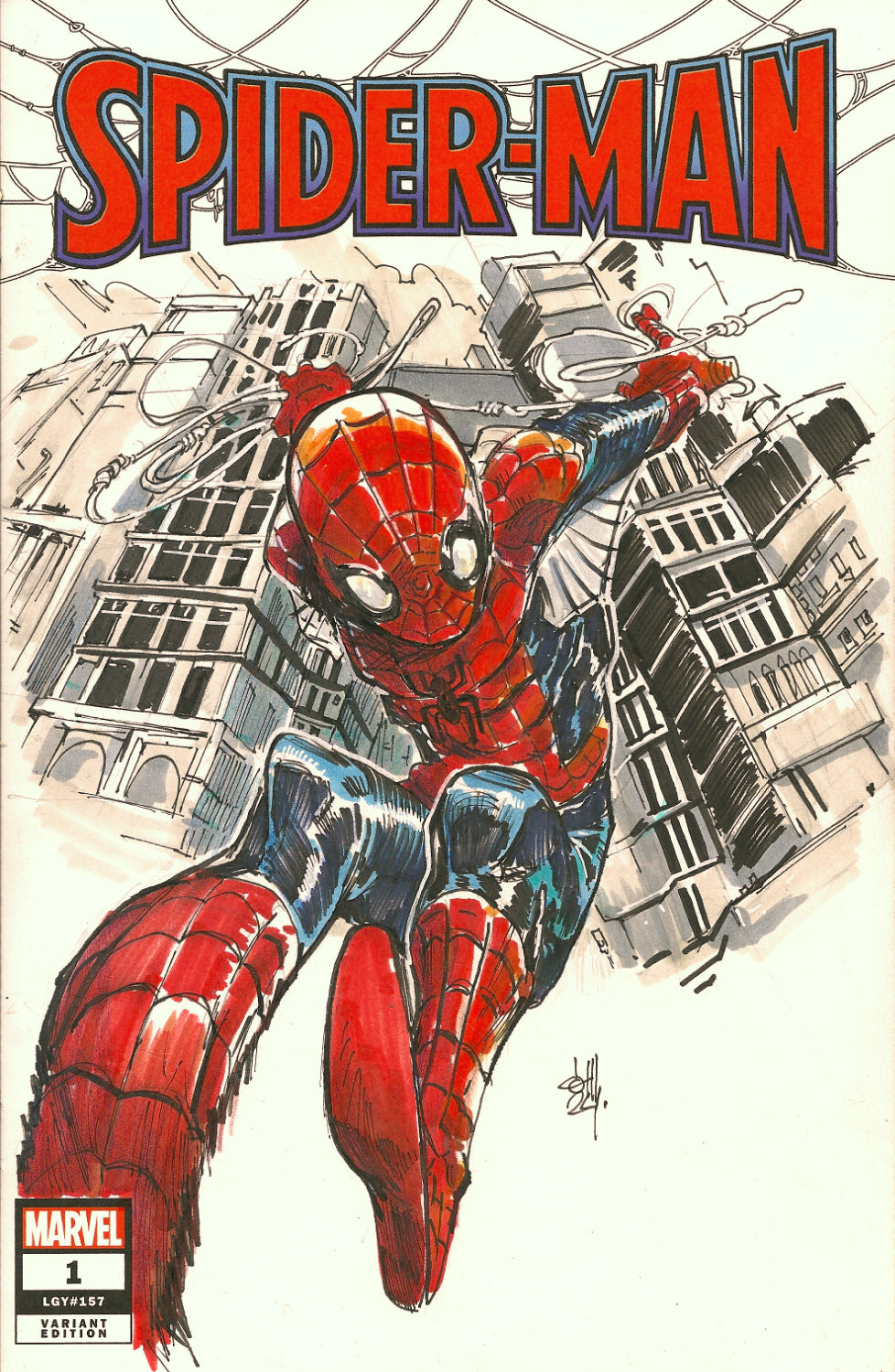 Dennis Menheere Original Art Spider-Man Blank Cover