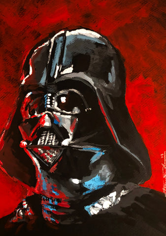 Francesco Segala Original Art Darth Vader Star Wars Painted Illustration