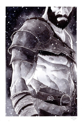 Guillaume Martinez Original Art Kratos God of War Illustration