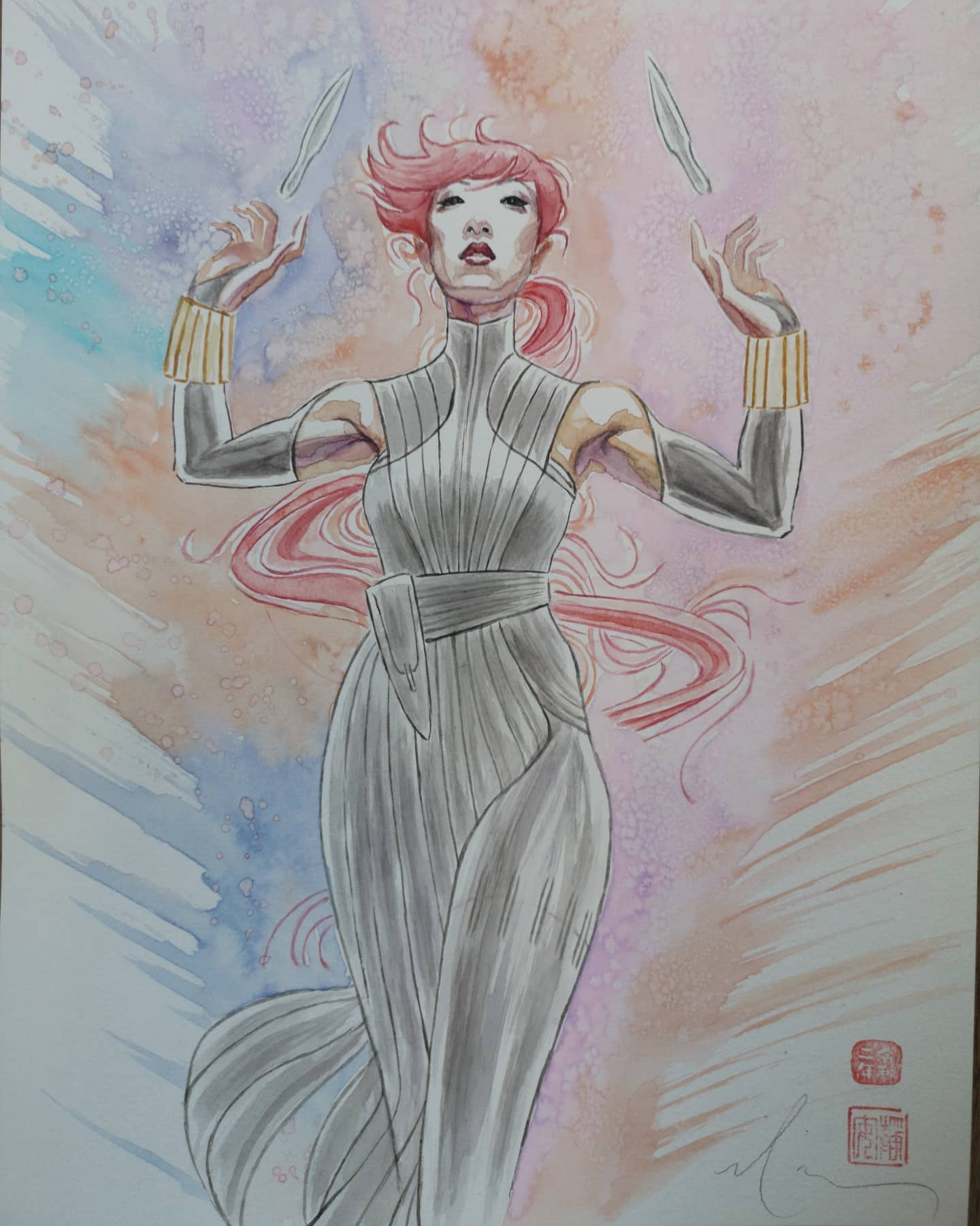 David Mack Original Art Demon Days: Mariko #1 Cover (Includes 3 Pieces- see images)