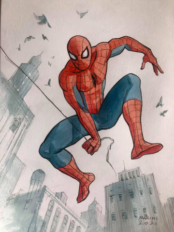 Enrico Marini Original Art Spider-Man Illustration