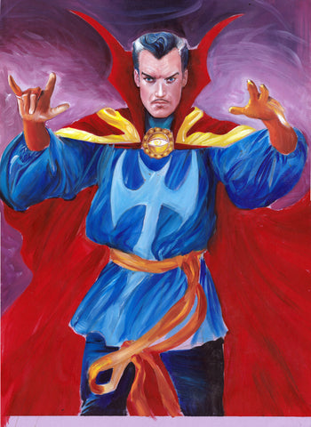 Fred Ian Original Art Doctor Strange Preliminary Painting Marvel Unbound Upper Deck Prelim Art