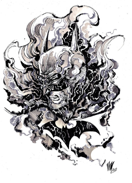 Vincenzo Riccardi Original Art Batman A3 Illustration