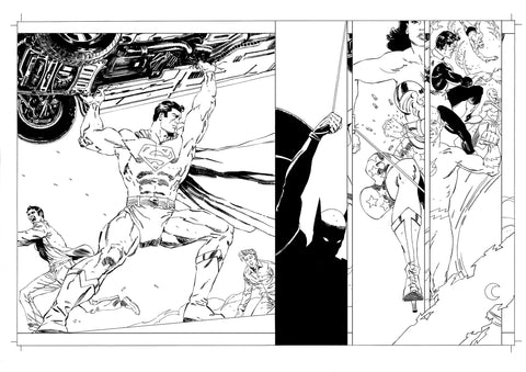 Andrea Cucchi Original Art Other History of DC #1 Page 4-5 Double Page Spread
