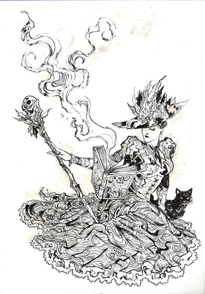 Vincenzo Riccardi Original Art Witch Illustration