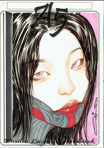 Emilio Laiso Original Art Cyberpunk Oriental Girl 1 A5 Sketchbook Blank Cover Art