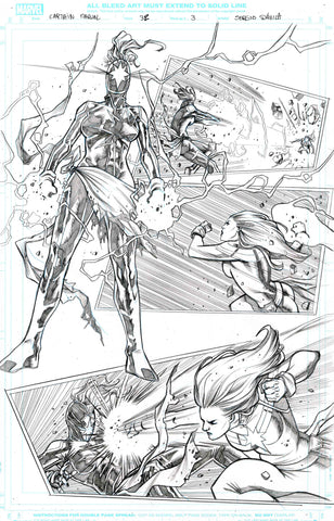 Sergio Davila Original Art Captain Marvel #32 Page 3