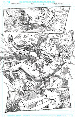 Sergio Davila Original Art Captain Marvel #32 Page 5