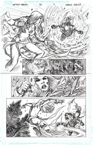 Sergio Davila Original Art Captain Marvel #32 Page 7