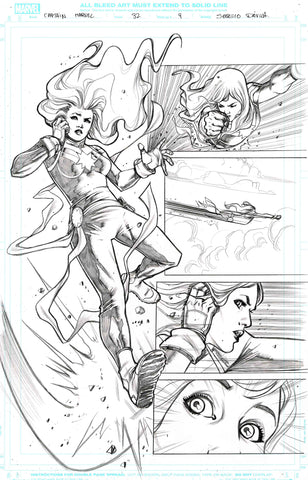 Sergio Davila Original Art Captain Marvel #32 Page 9