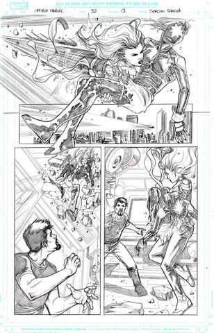 Sergio Davila Original Art Captain Marvel #32 Page 13