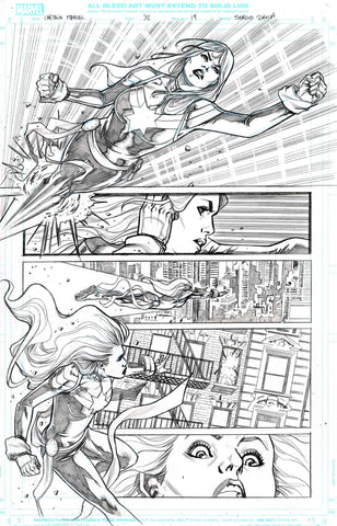 Sergio Davila Original Art Captain Marvel #32 Page 19