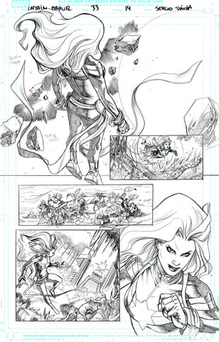 Sergio Davila Original Art Captain Marvel #33 Page 14